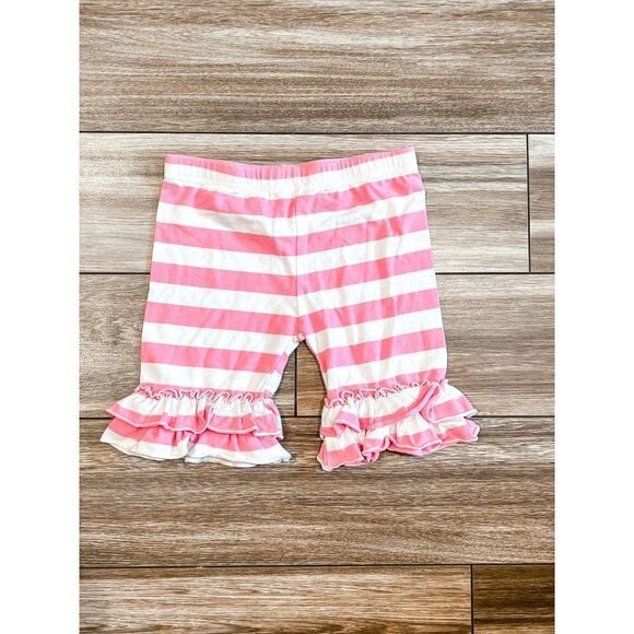 Southern Style Pink and White Striped Ruffle Shorts, Size 8 - Picture 1 of 3